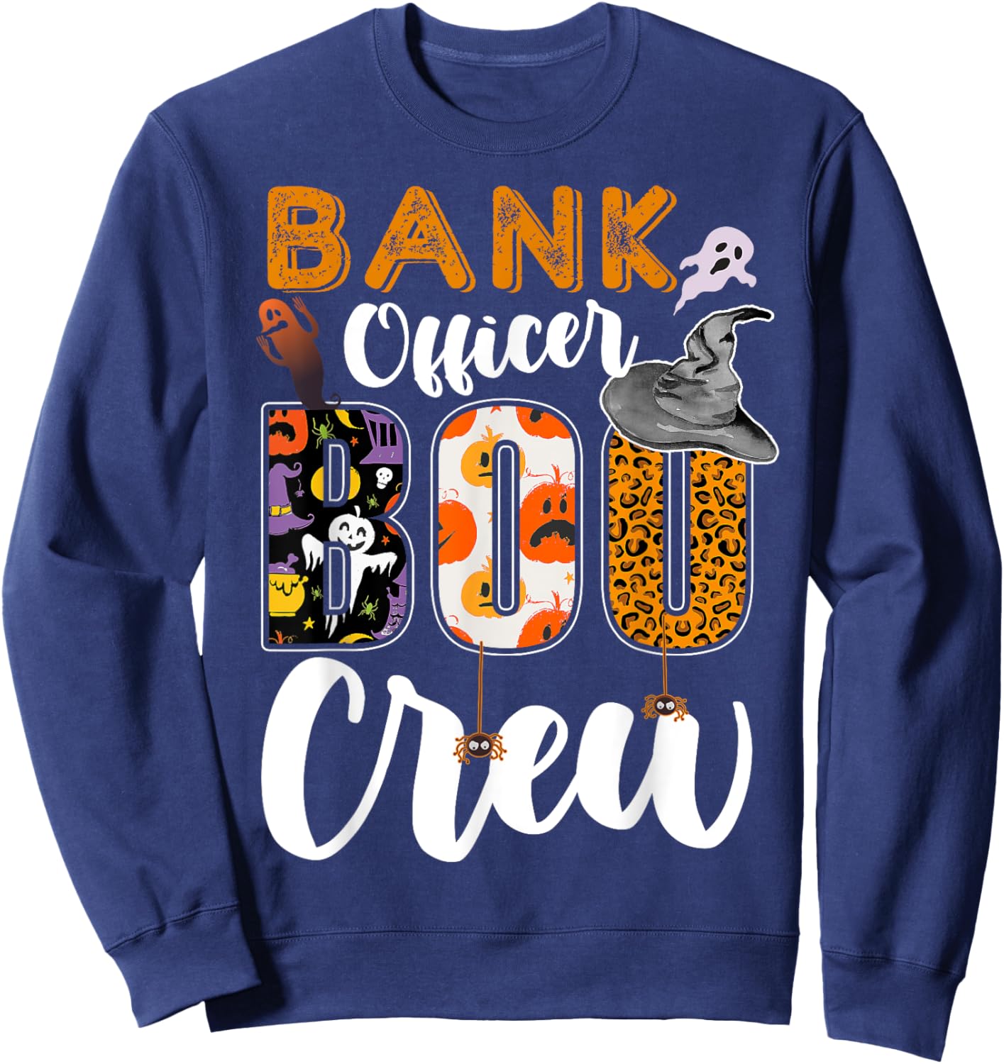 Bank Officer Boo Crew Halloween Matching Banker Sweatshirt - Sweatshirt | Navy