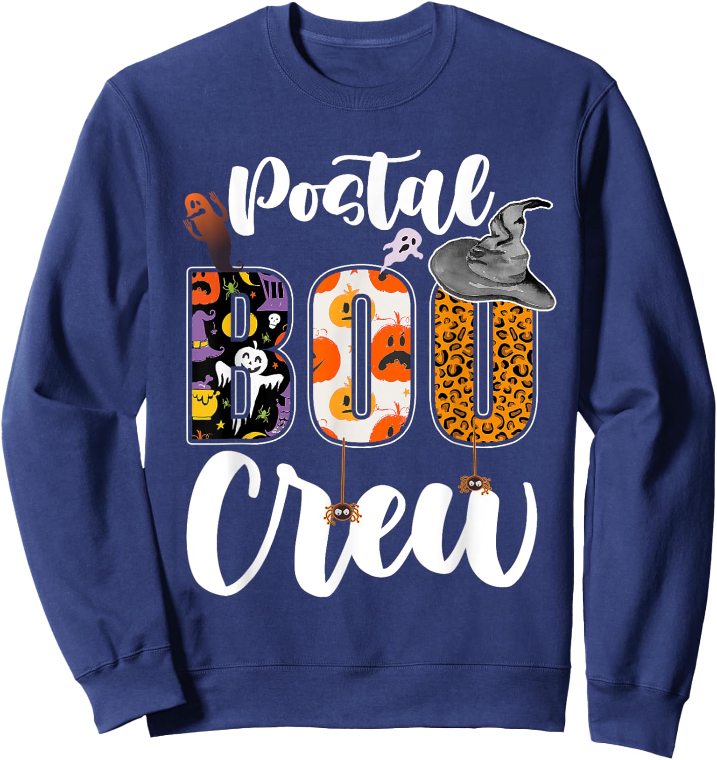 Postal Boo Crew Halloween Matching Mail Carrier Sweatshirt - Sweatshirt | Navy
