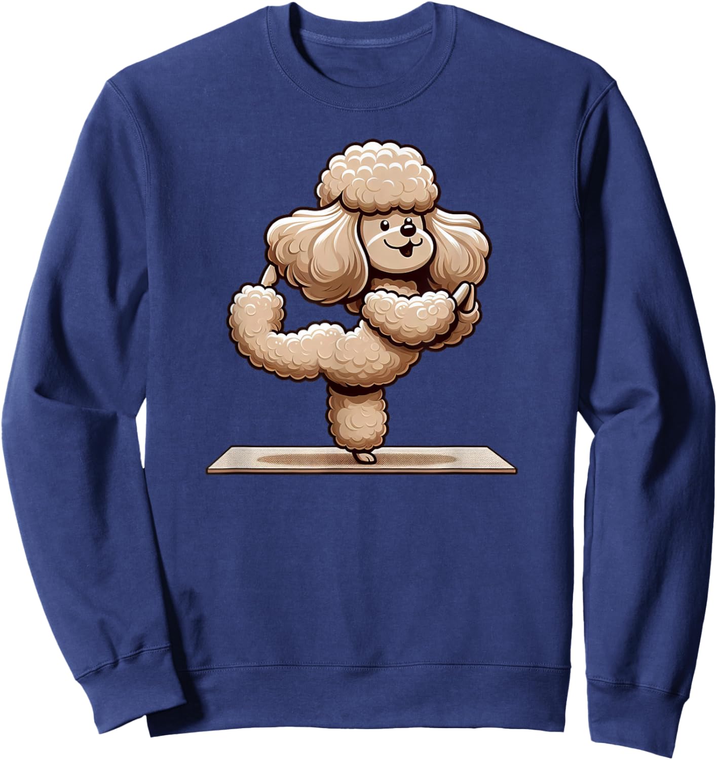 Funny Yoga Poodle Dog Cute Meditation Sweatshirt - Sweatshirt | Navy