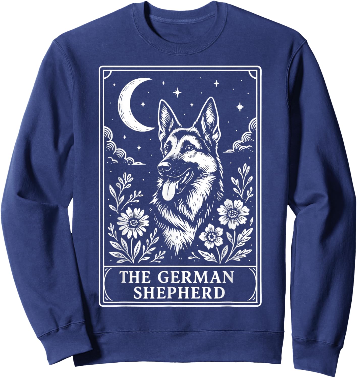 The German Shepherd Tarot Card Sweatshirt - Sweatshirt | Navy