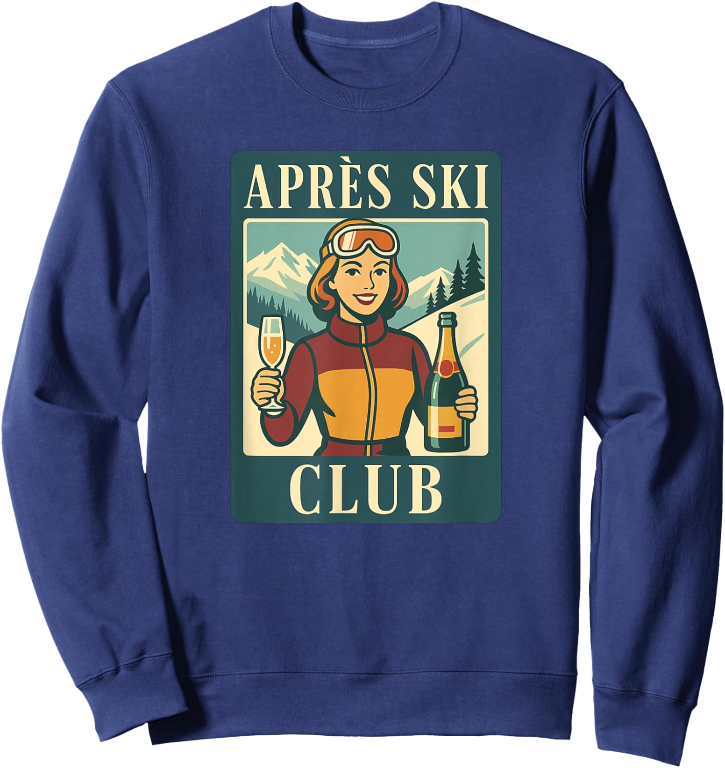 Retro Après Ski Club Ski Holiday Winter Sports Sweatshirt - Sweatshirt | Navy
