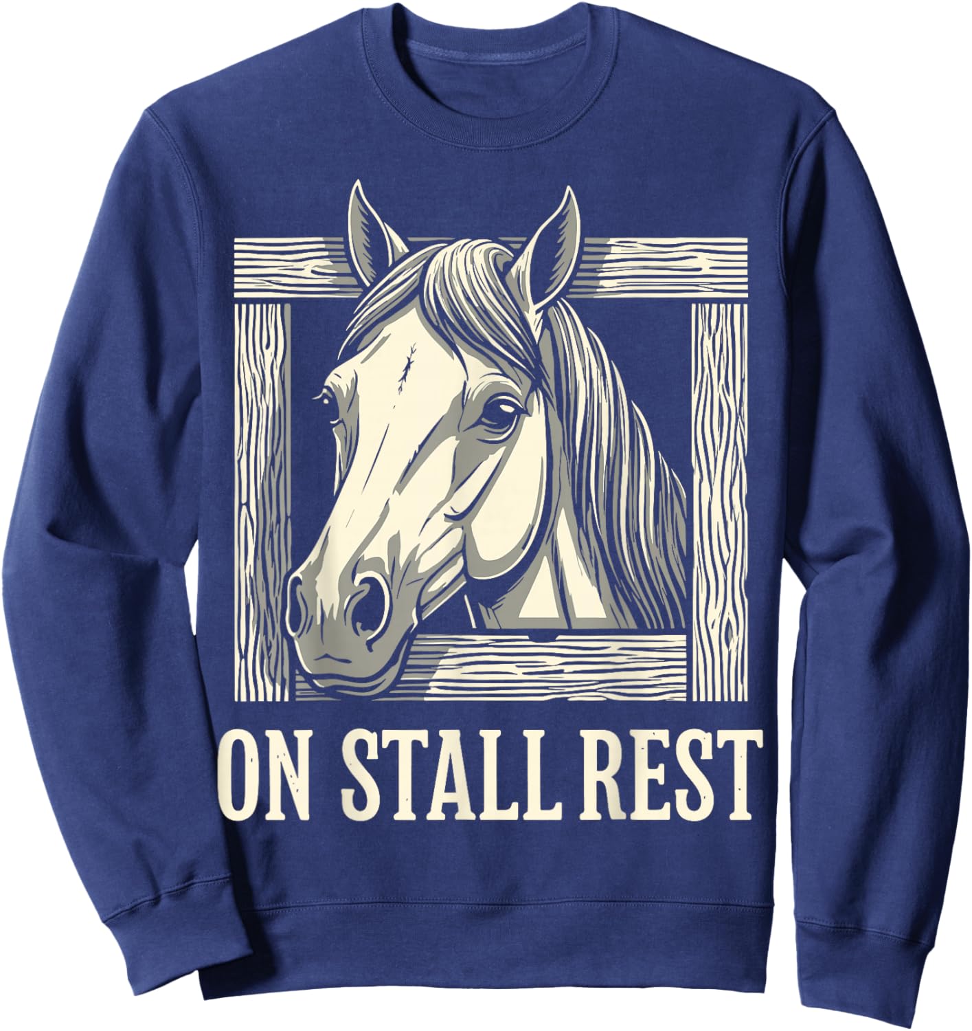 On Stall Rest, Equestrian Horse Stable, Horse Riding Sweatshirt - Sweatshirt | Navy