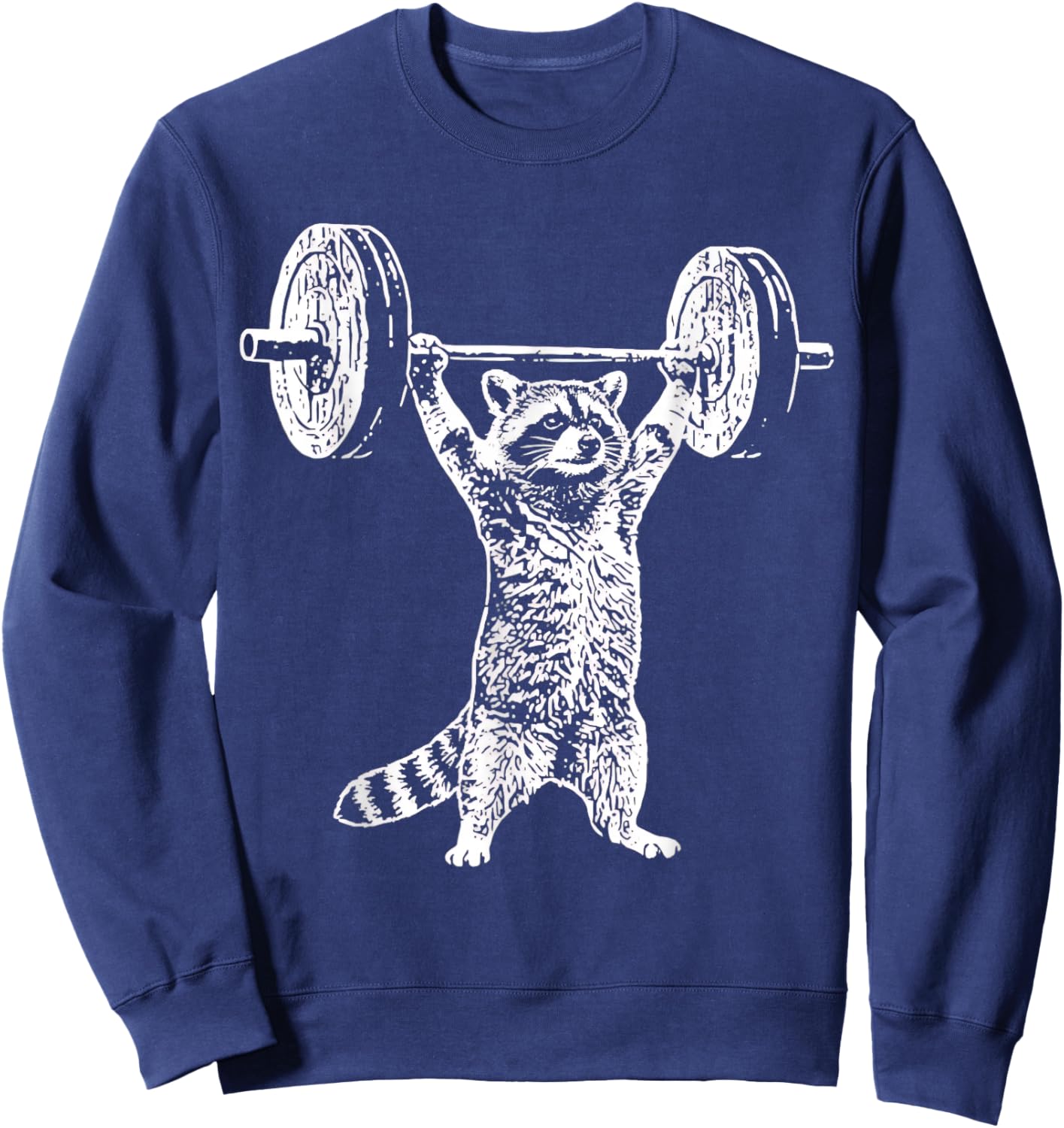 Vintage Retro Gewichtheben Gym Waschbär Kreuzheben Lustig Sweatshirt - Sweatshirt | Navy