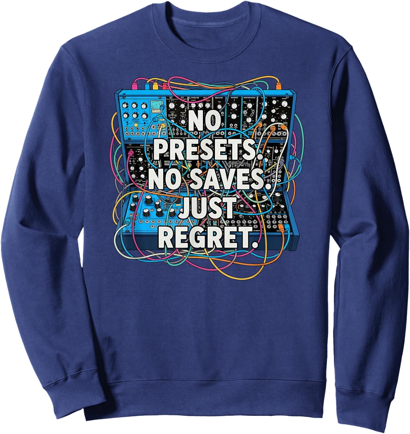 Funny Modular Synthesizer Eurorack Patch Cable Sweatshirt - Sweatshirt | Navy
