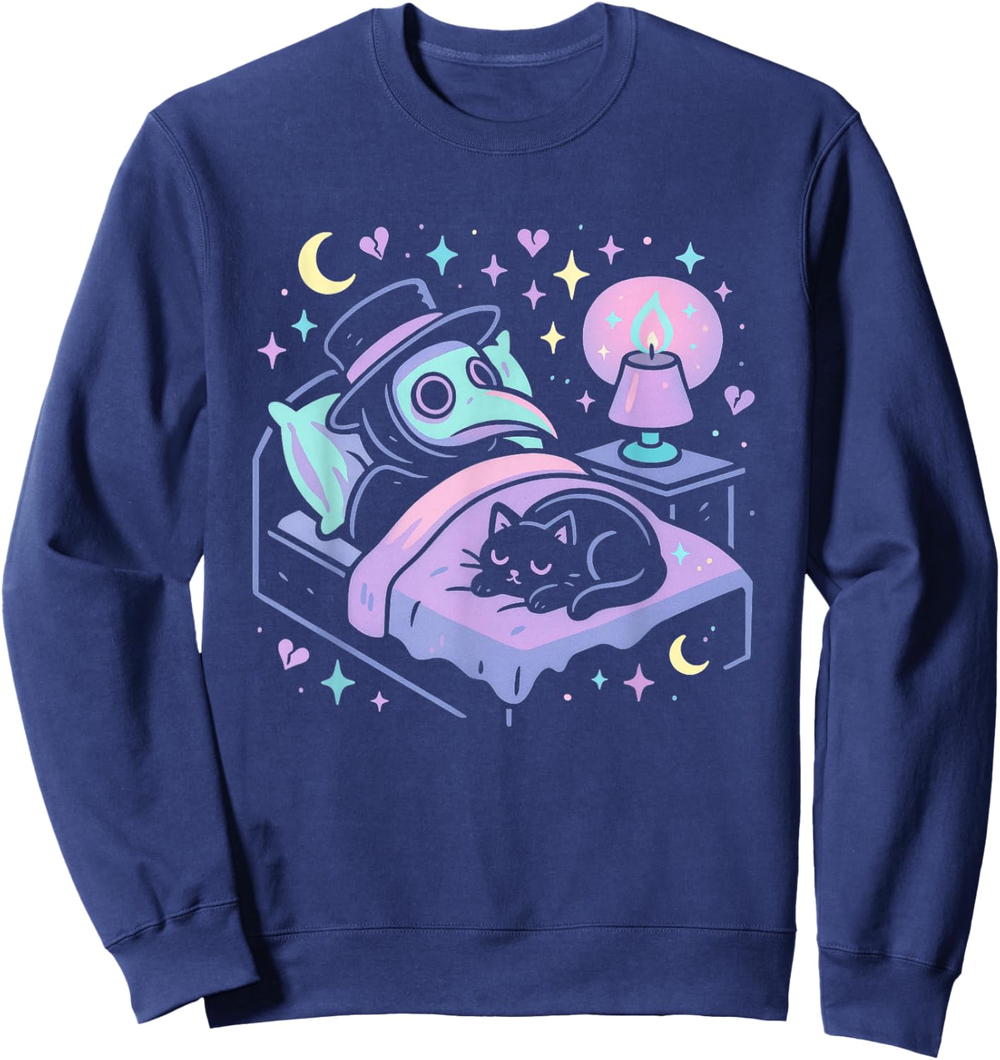 Pastel Goth Shirt Sleeping Plague Doctor Sleep Sweatshirt - Sweatshirt | Navy