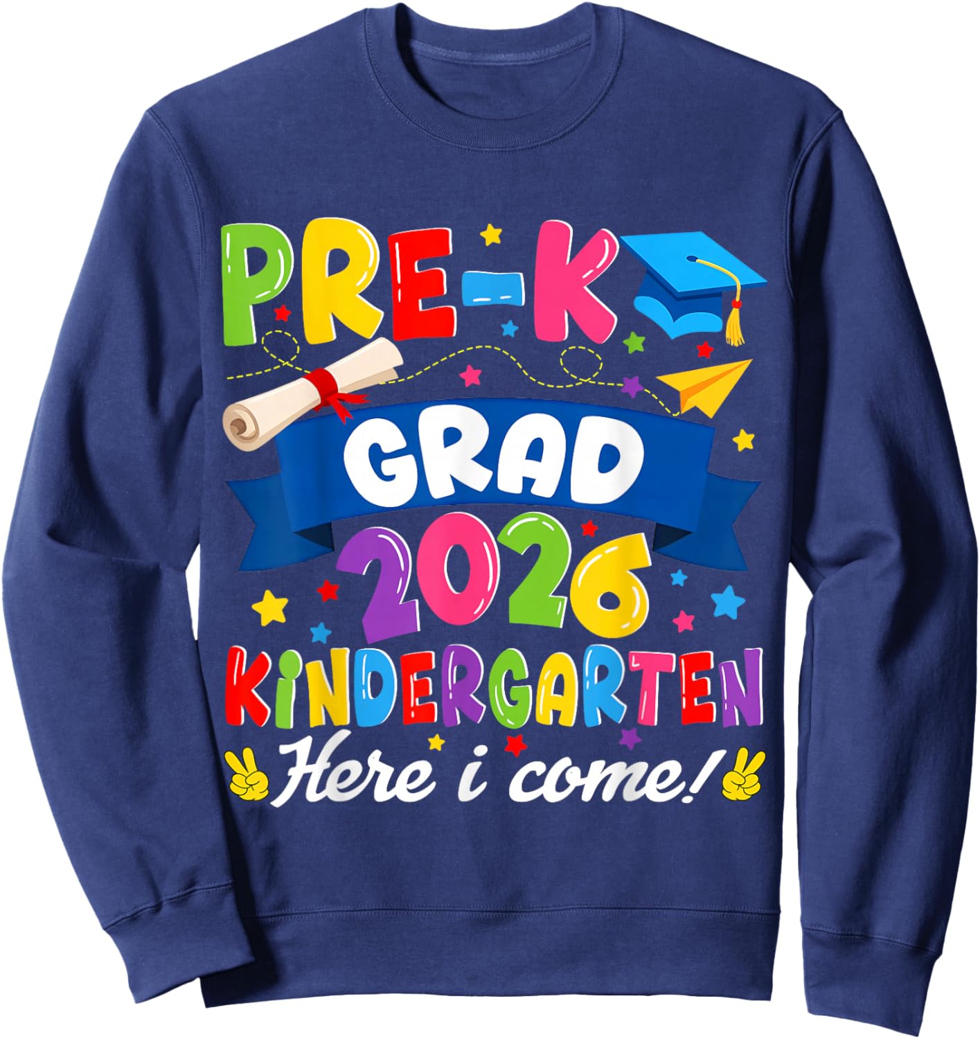 Pre-k Graduation 2026 Kindergarten Graduate Kids Boys Girls Sweatshirt - Sweatshirt | Navy