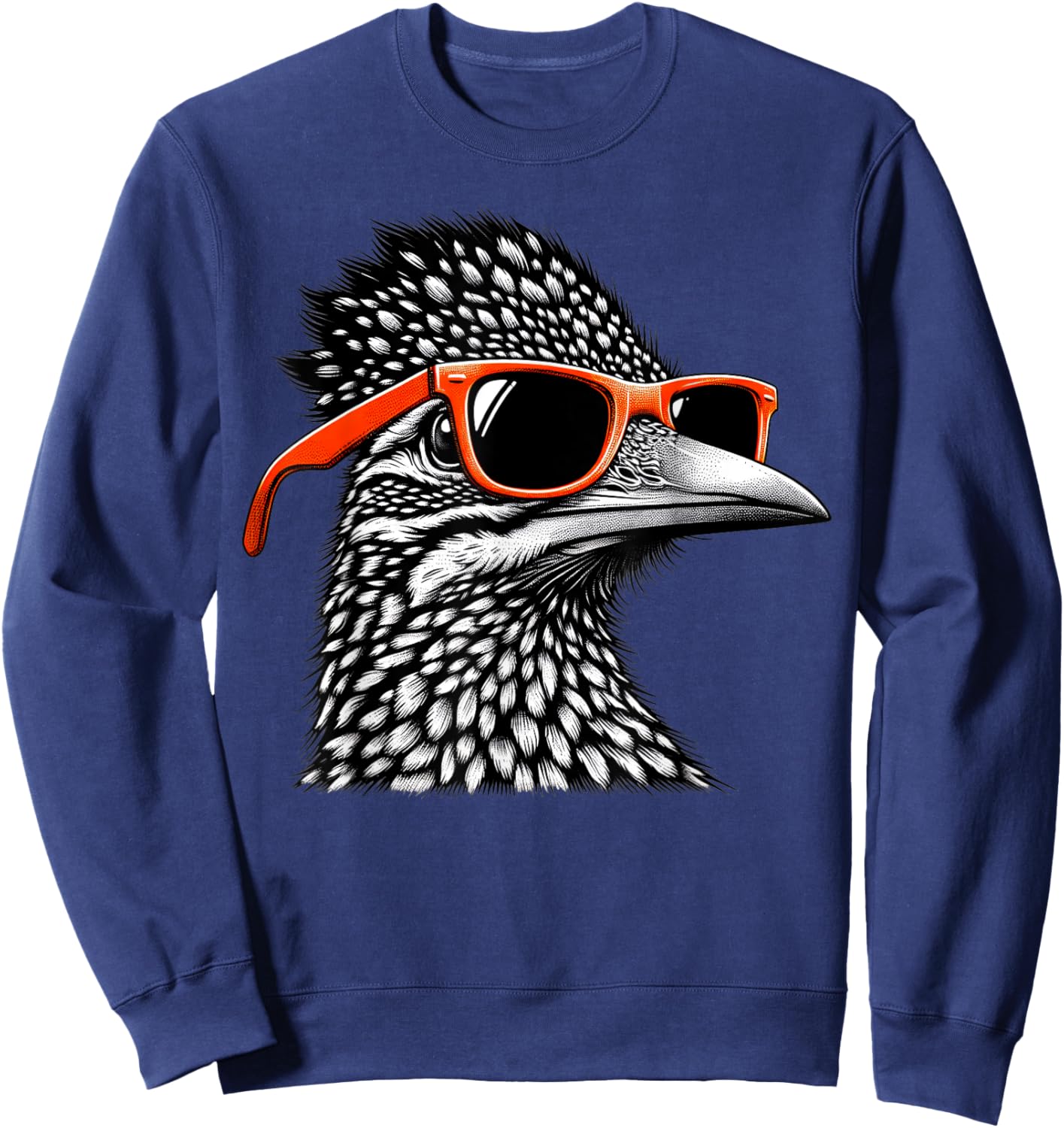 Cool Roadrunner Bird Wearing Sunglasses Graphic Art Sweatshirt - Sweatshirt | Navy