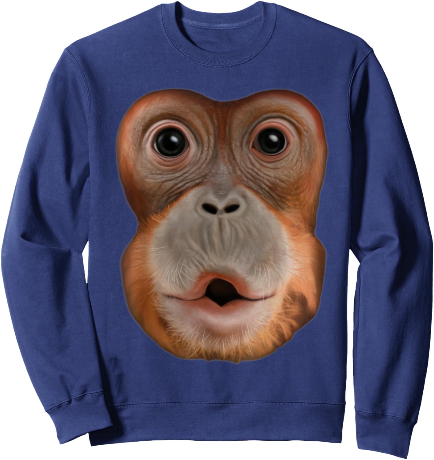 Monkey Stomach Funny Meme Ape Gorilla Sweatshirt - Sweatshirt | Navy