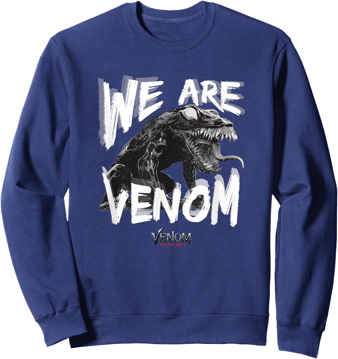 Marvel Venom: The Last Dance Distressed Symbiote Glitch Sweatshirt - Sweatshirt | Navy