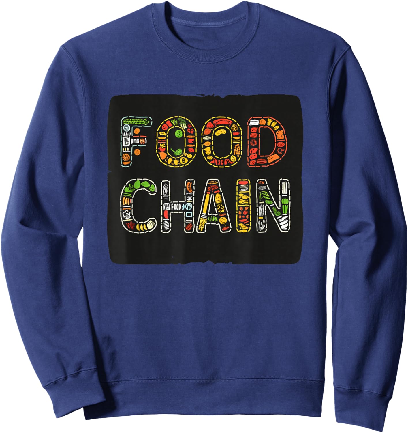 Awesome Food Chain Costume for Boys and Girls Sweatshirt - Sweatshirt | Navy