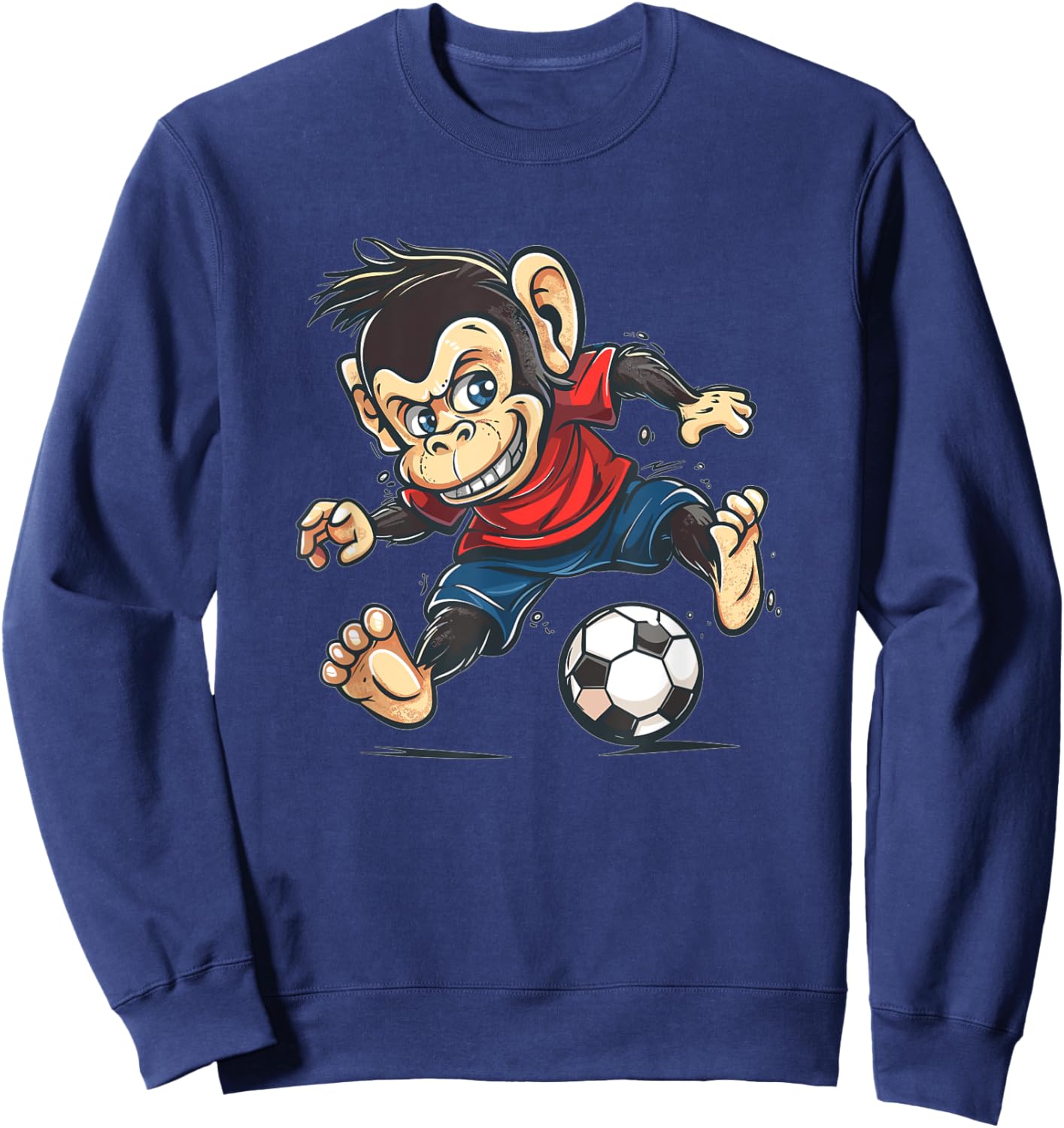 Cute Monkey Soccer Sweatshirt - Sweatshirt | Navy