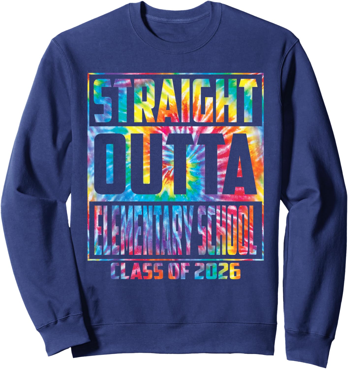 Straight Outta Elementary School Funny Graduation Graduate Sweatshirt - Sweatshirt | Navy