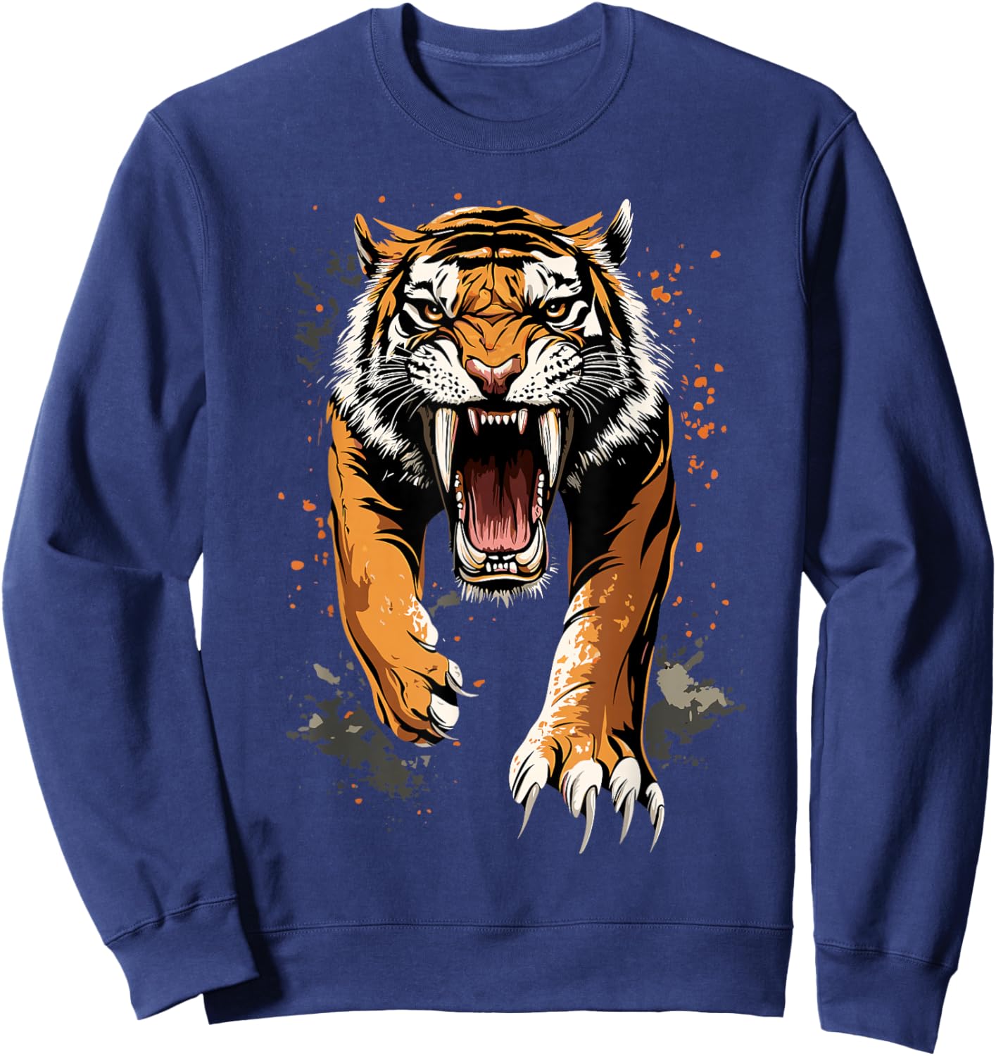 Sabre-Toothed Tiger Smilodon Big Cat Sabre-Toothed Tiger Sweatshirt - Sweatshirt | Navy