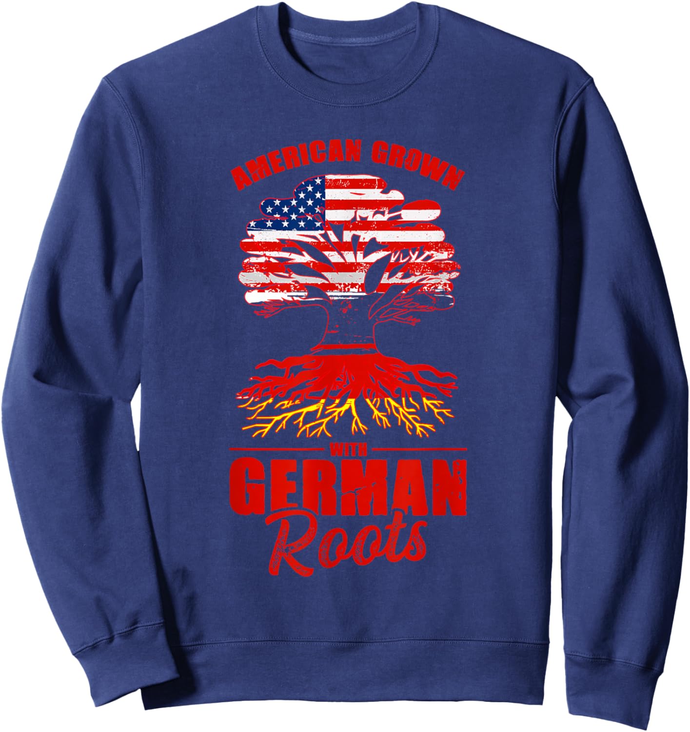 American Grown With German Roots Us Germany German American Sweatshirt - Sweatshirt | Navy