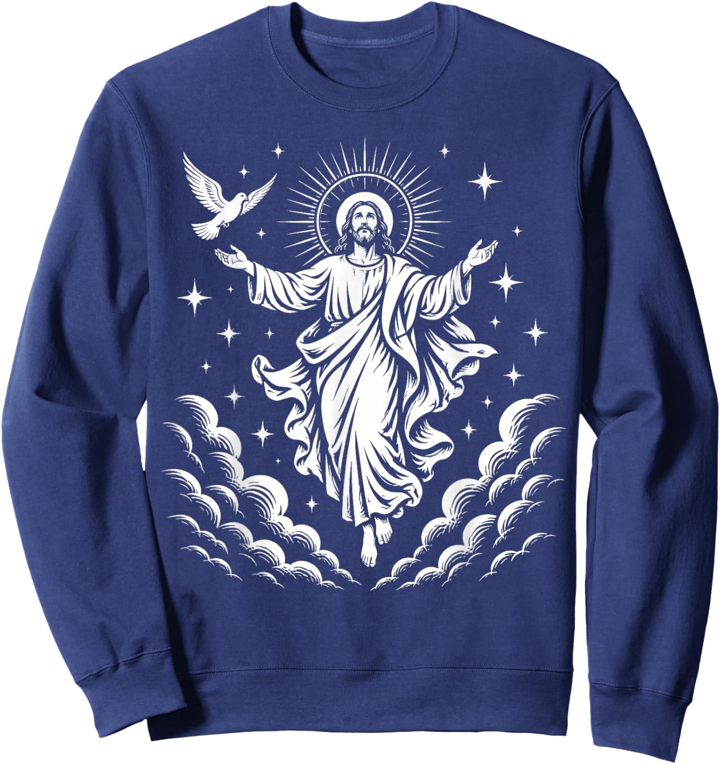 Jesus Ascension to Heaven Catholic Sweatshirt - Sweatshirt | Navy
