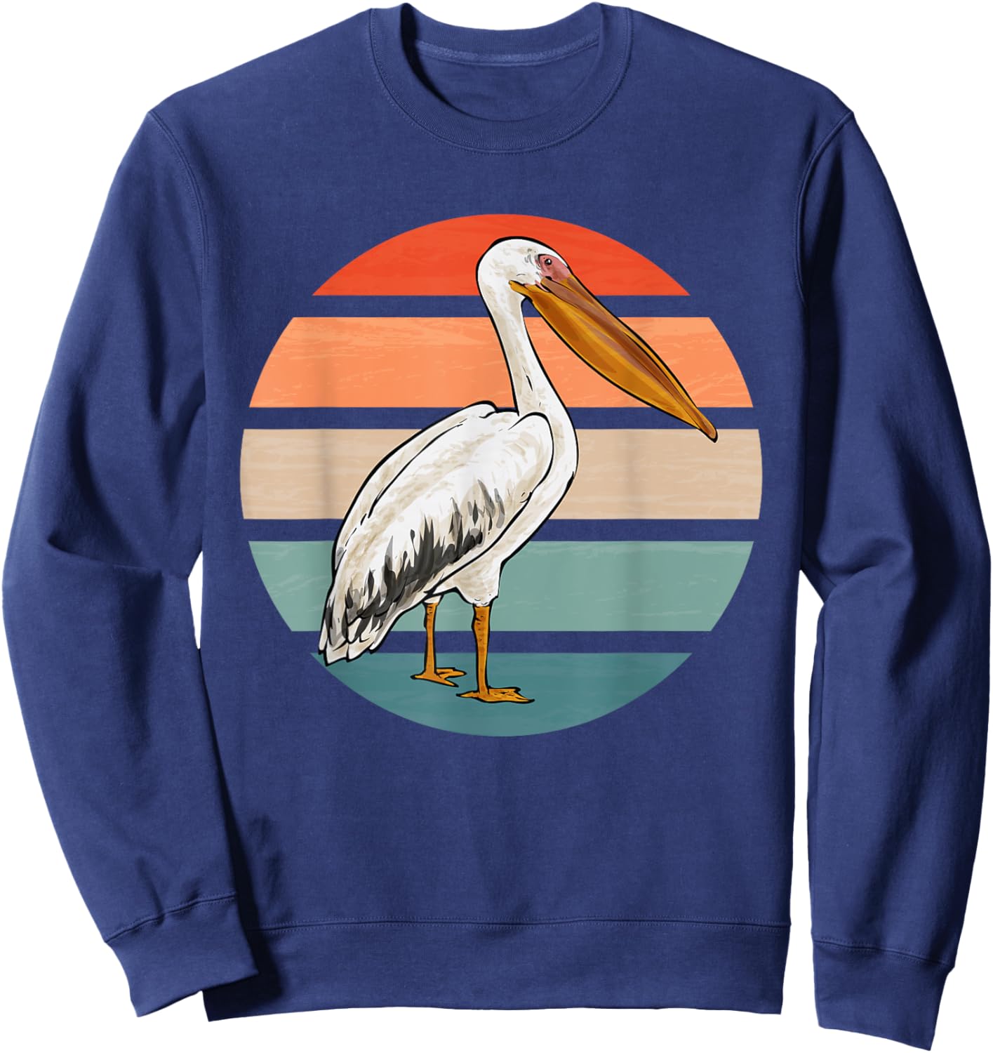 Pelican Bird Retro Vintage Pelican Sweatshirt - Sweatshirt | Navy