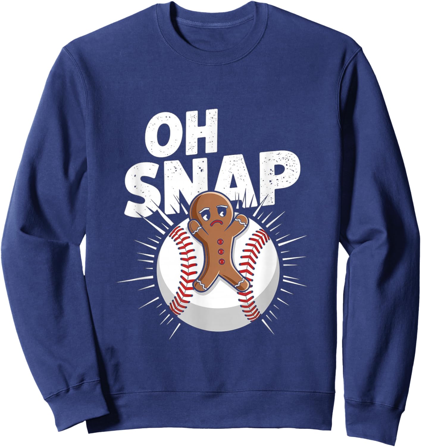 Oh Snap Christmas Baseball Gingerbread Sweatshirt - Sweatshirt | Navy