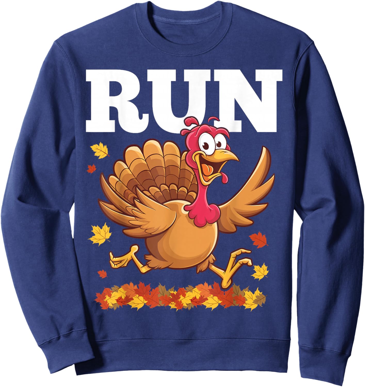 Turkey Run Costume Thanksgiving Running Turkey Trot Sweatshirt - Sweatshirt | Navy