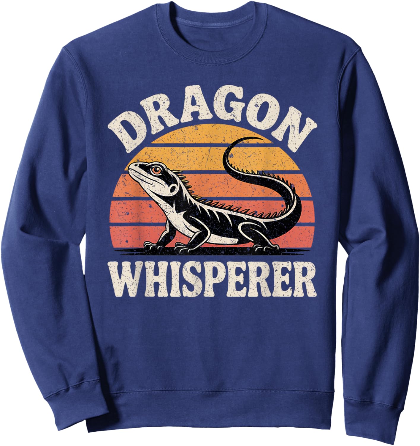 Bearded Dragon Whisperer Funny Vintage Lizard Gecko Kids Sweatshirt - Sweatshirt | Navy