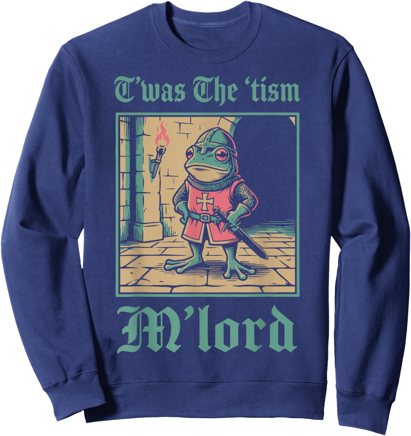 T'was The 'tism M'lord Frog Sweatshirt - Sweatshirt | Navy
