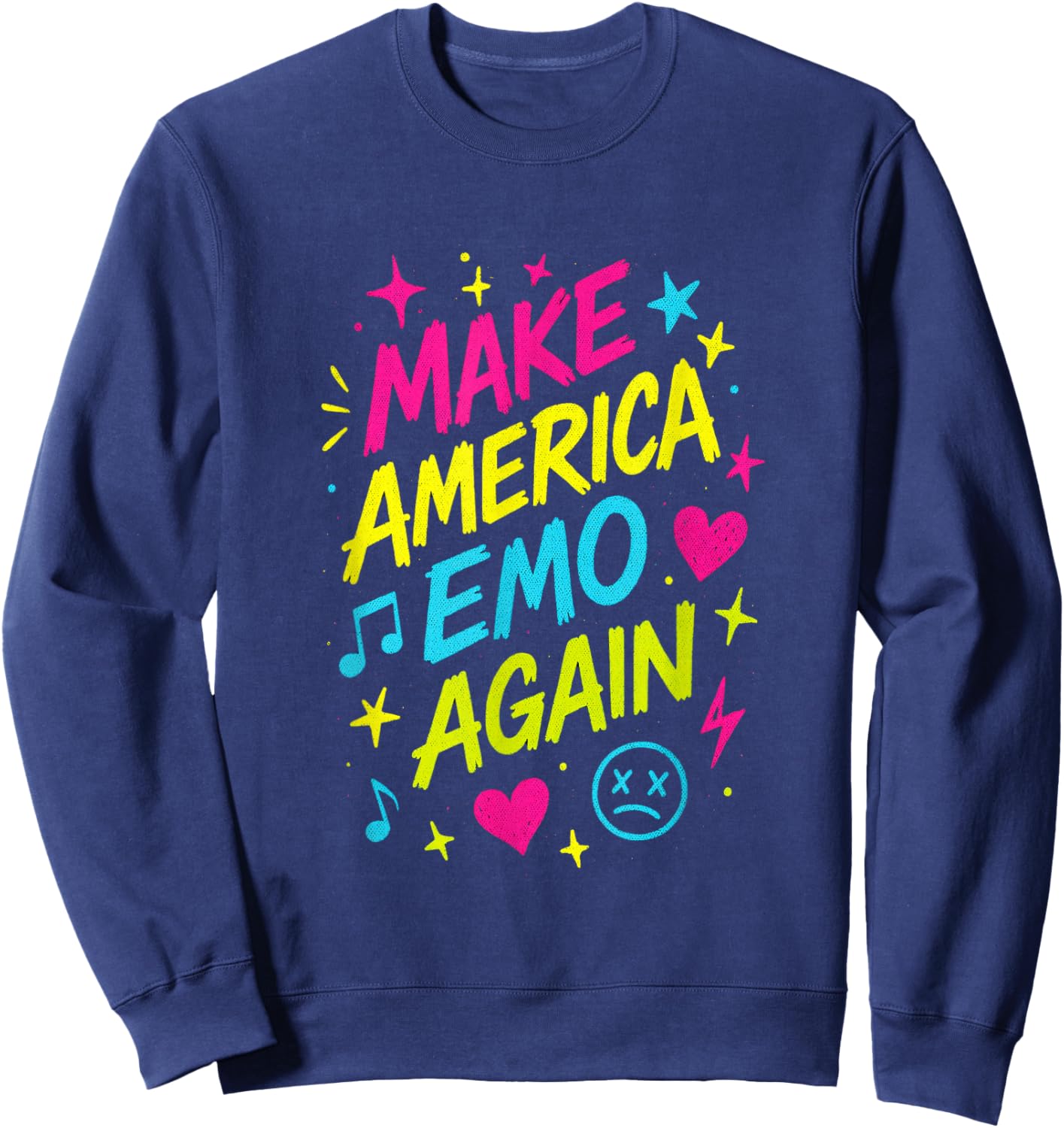 Make America Emo Again - Funny Goth Sarcastic Sweatshirt - Sweatshirt | Navy
