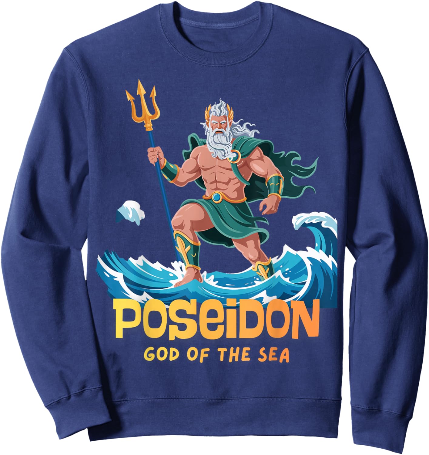 Greek God Poseidon God of Sea Souvenir Greece Toddler Boy Sweatshirt - Sweatshirt | Navy