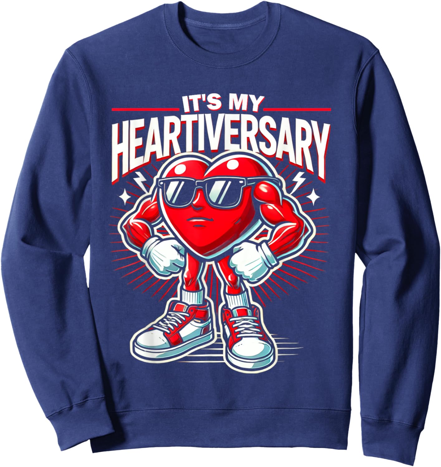 It's My Heartiversary CHD Awareness Hearts diseases Surgery Sweatshirt - Sweatshirt | Navy