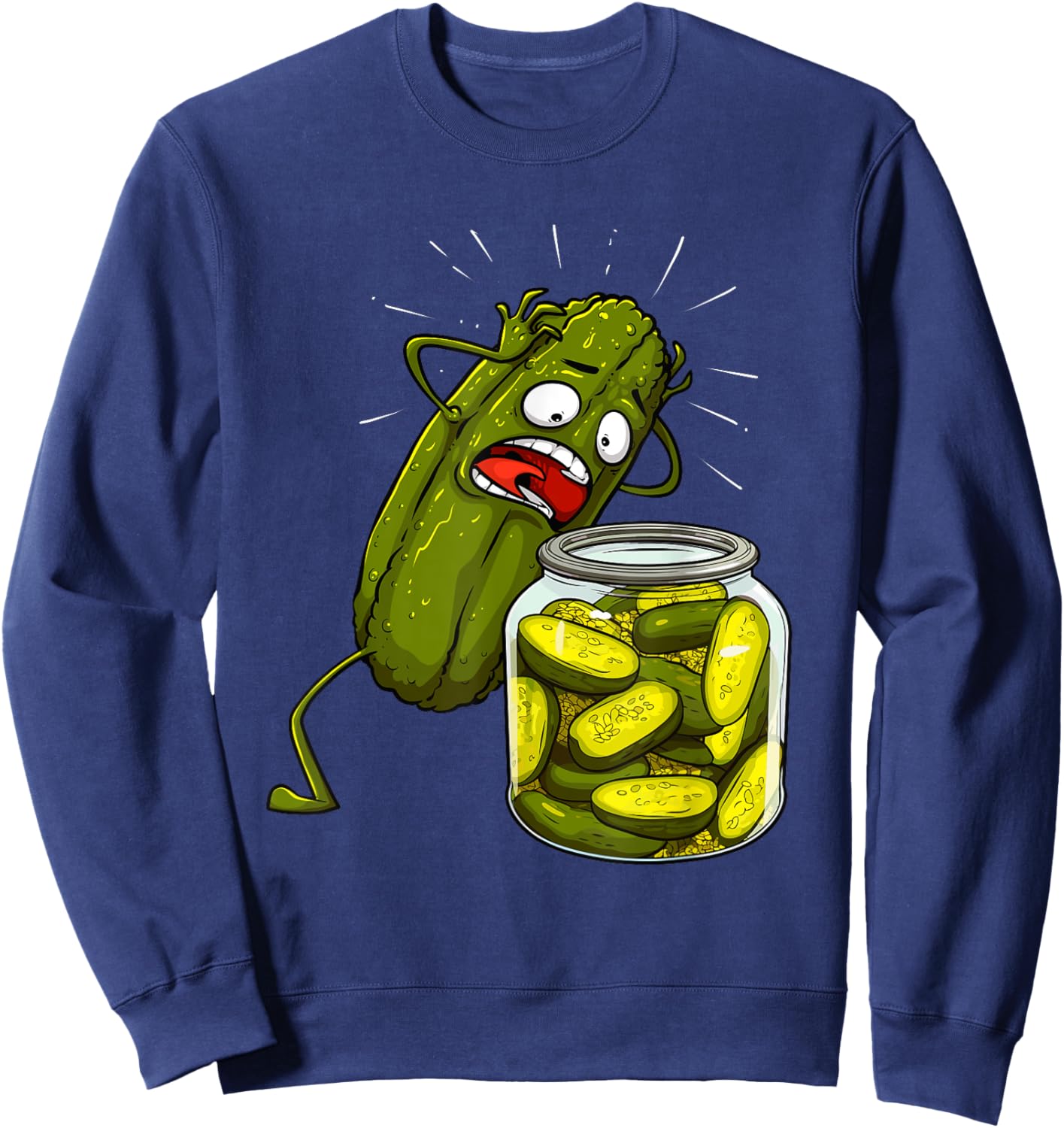 Best Pickle Art Women Kids Jarr Dill Pickle Novelty Sweatshirt - Sweatshirt | Navy