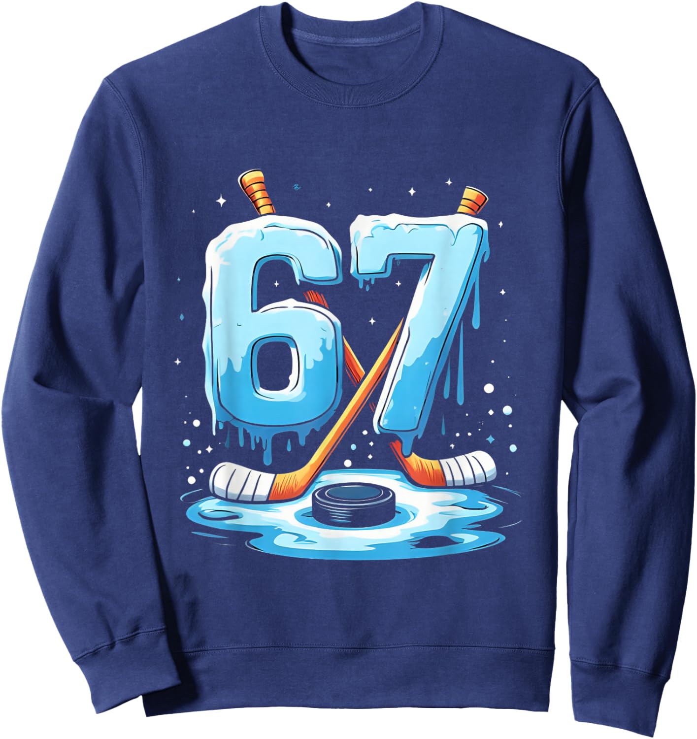 67 Hockey Ice Cream Drip Gen Alpha Slang Boys Men Women Sweatshirt - Sweatshirt | Navy