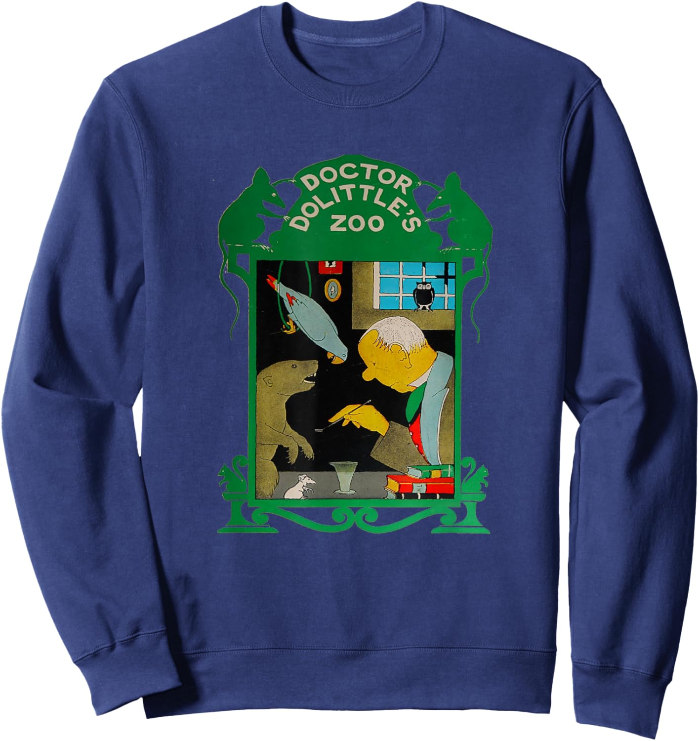 Dr Dolittle's Zoo Book Cover Sweatshirt - Sweatshirt | Navy