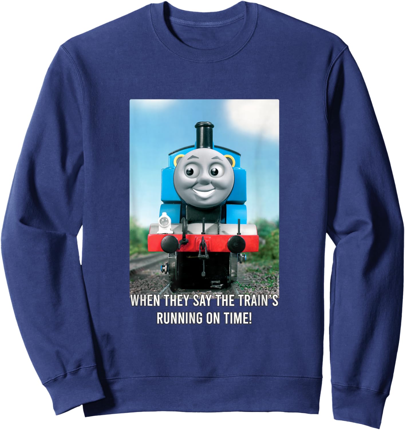 Thomas & Friends - Train's Running on Time Sweatshirt - Sweatshirt | Navy