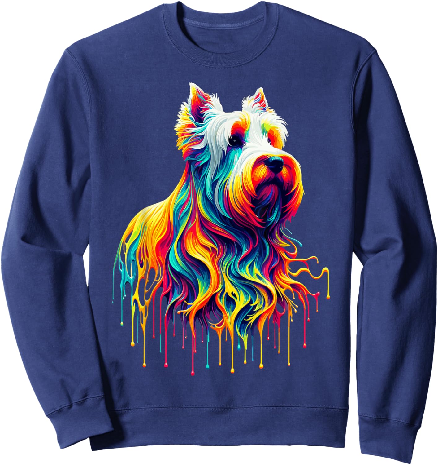 Dripping Paint Art Scottish Terrier Scottie Terriers Sweatshirt - Sweatshirt | Navy