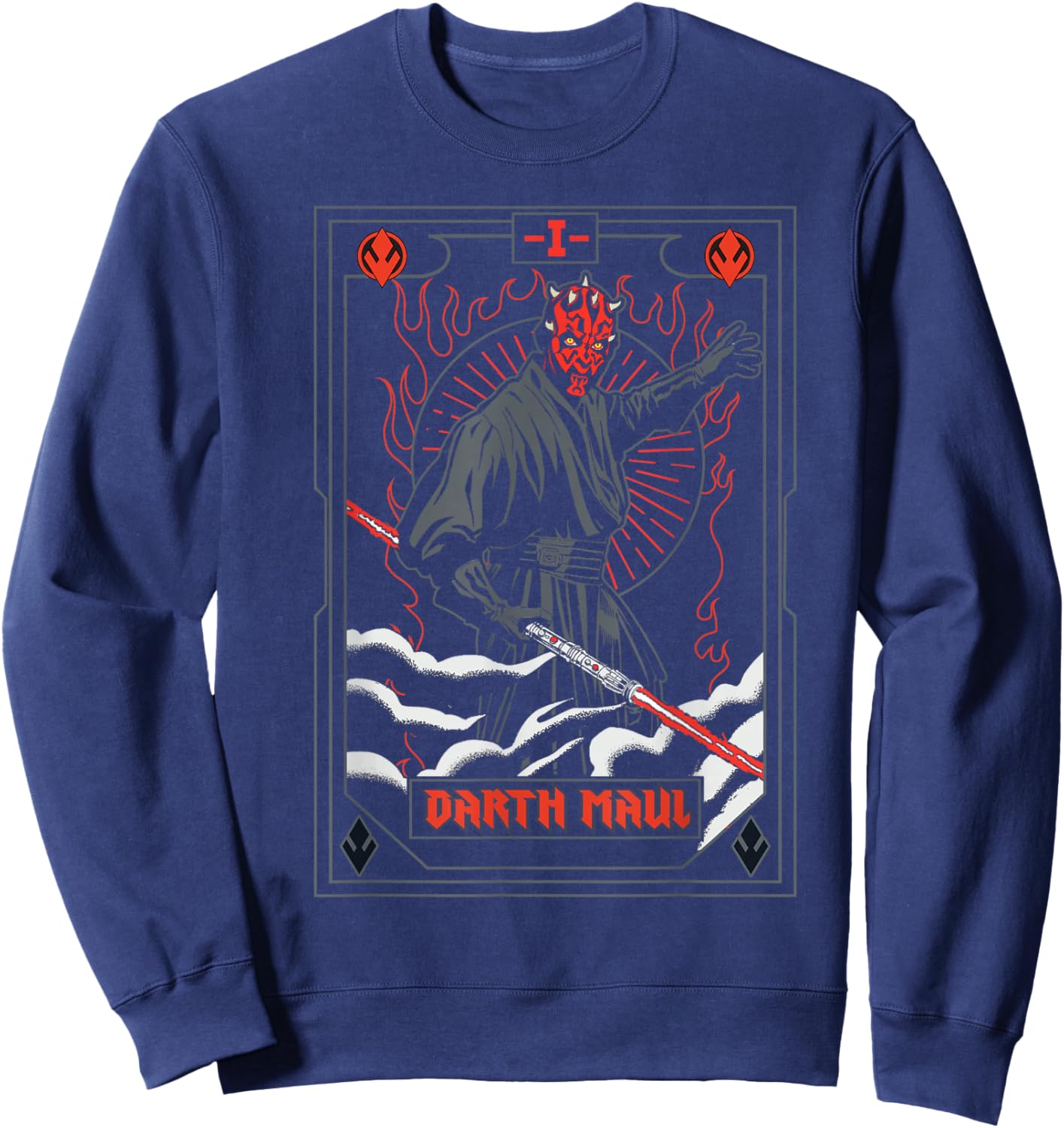 Star Wars The Phantom Menace Darth Maul Tarot Card Sweatshirt - Sweatshirt | Navy