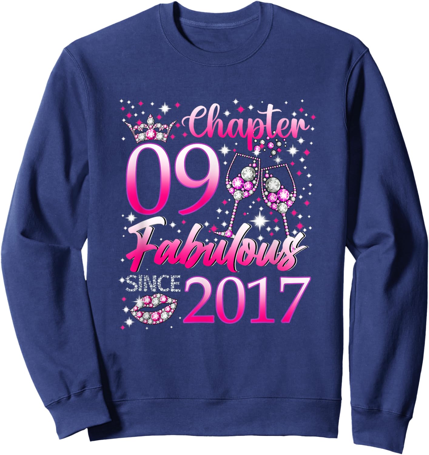 Chapter 9 Fabulous Since 2017 9th Birthday Women Girl Sweatshirt - Sweatshirt | Navy