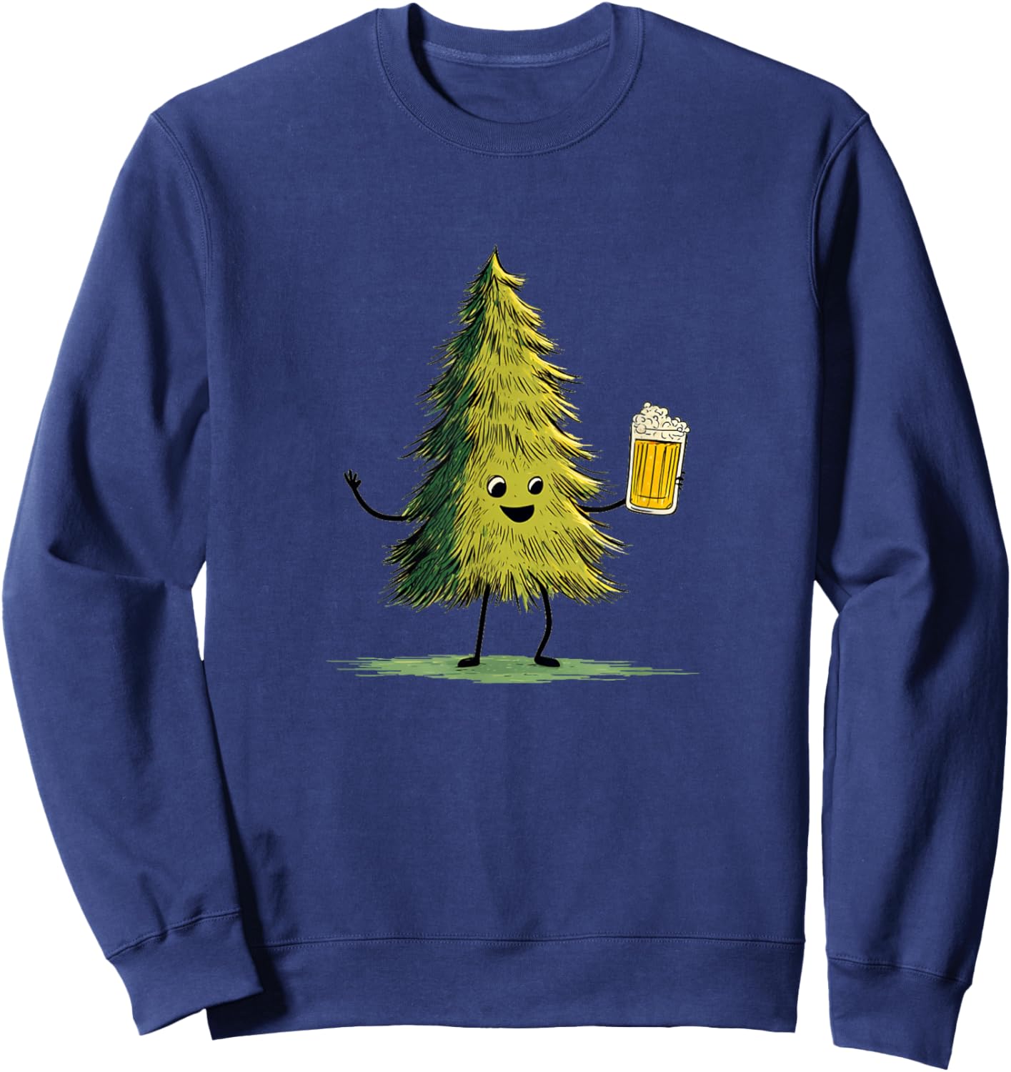 Stunning Christmas Tree Decoration with Christmas Beer Sweatshirt - Sweatshirt | Navy