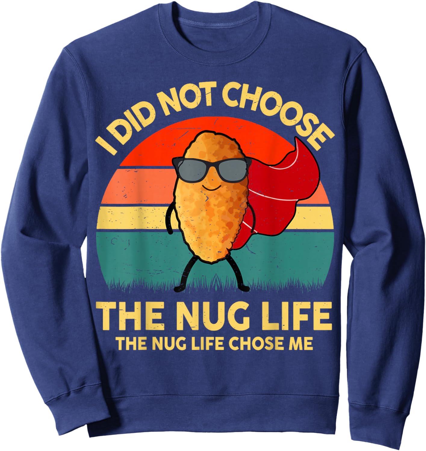 Kid Nug-Life I Love Chicken Nugget Boy Toddler Funny Graphic Sweatshirt - Sweatshirt | Navy