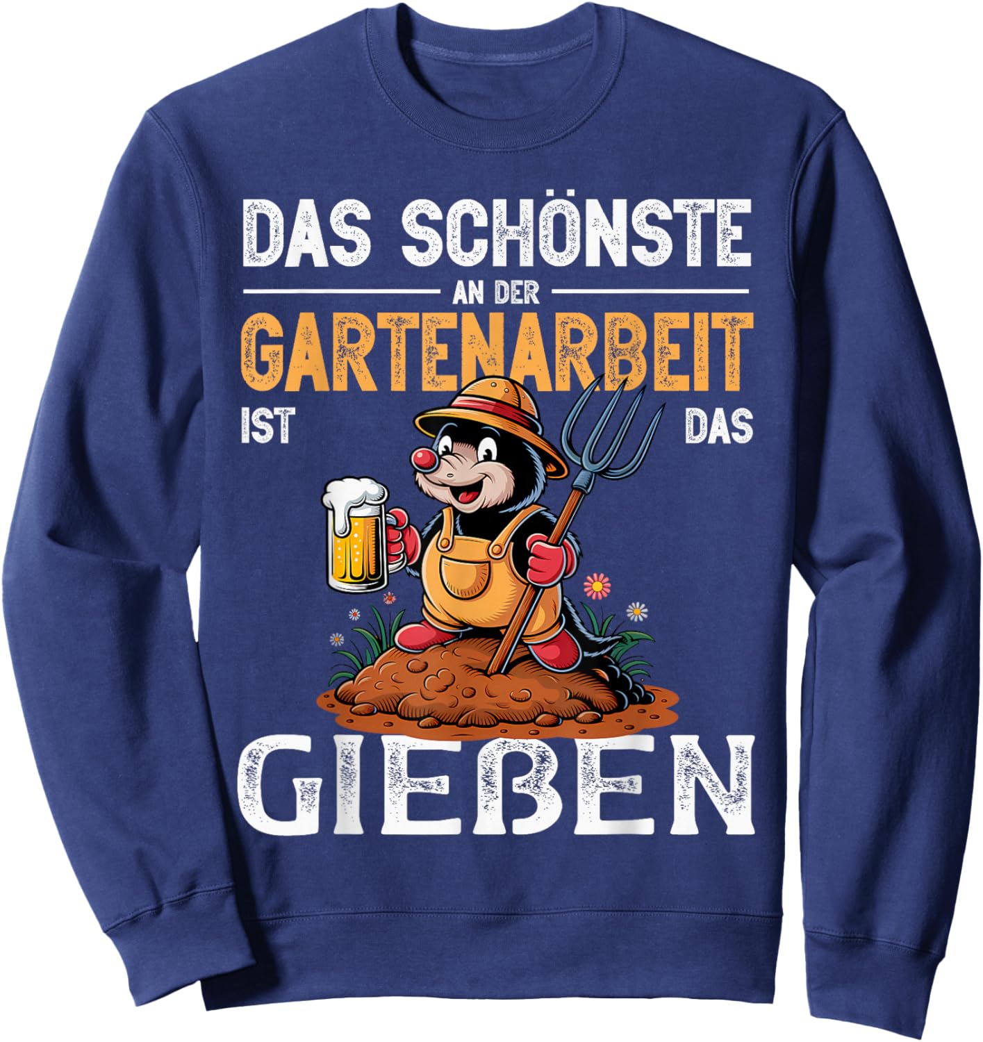 Gießen ist das Beste | Garten und Bier | Funny Gardener , black, S Sweatshirt - Sweatshirt | Navy