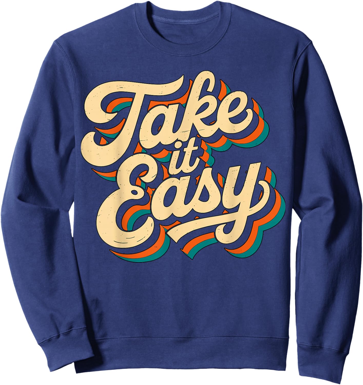 Take It Easy Retro Groovy Sweatshirt - Sweatshirt | Navy