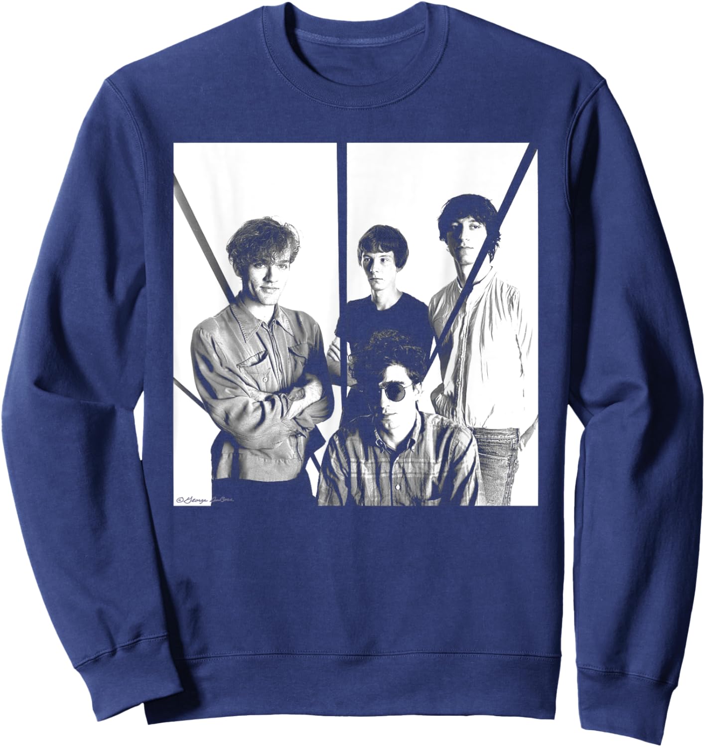 REM New York Band B&W Photo By George DuBose Sweatshirt - Sweatshirt | Navy