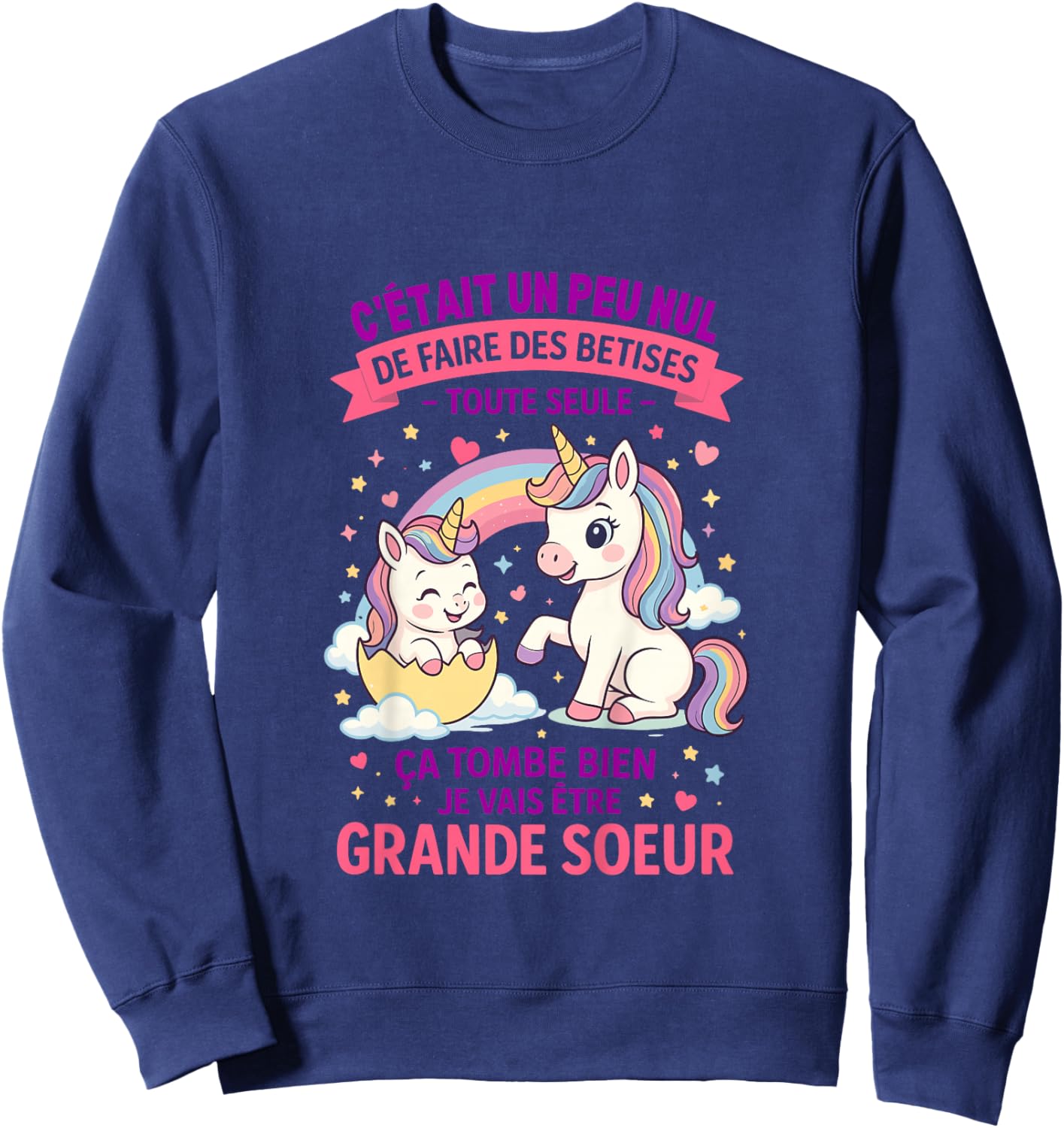 Child Announcement Pregnancy Big Sister Nonsense Future Big Sister Sweatshirt - Sweatshirt | Navy