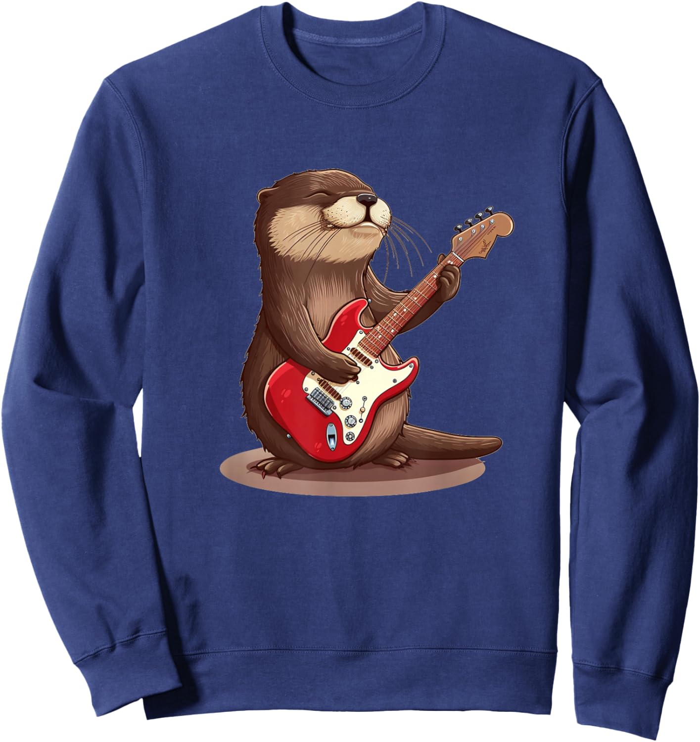 Cute Otter enjoy Guitar playing Costume Sweatshirt - Sweatshirt | Navy