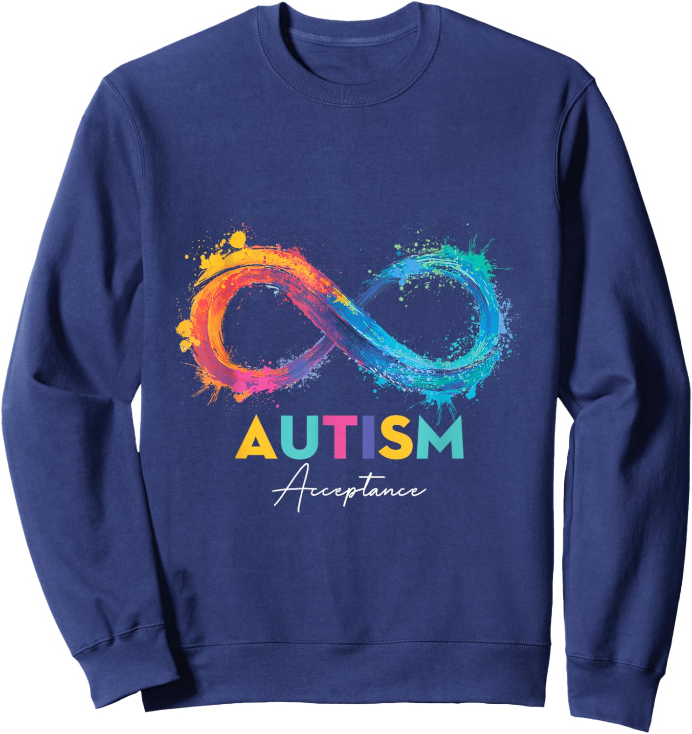 Autism Red Instead Infinity Symbol Autistic Acceptance Women Sweatshirt - Sweatshirt | Navy