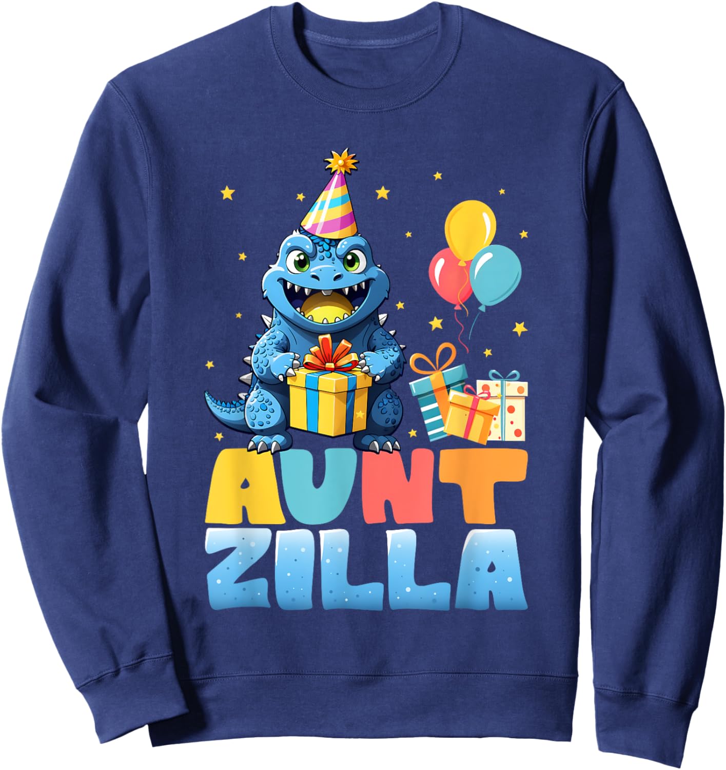 Auntzilla Funny Monster Kaiju Family Matching Birthday Women Sweatshirt - Sweatshirt | Navy