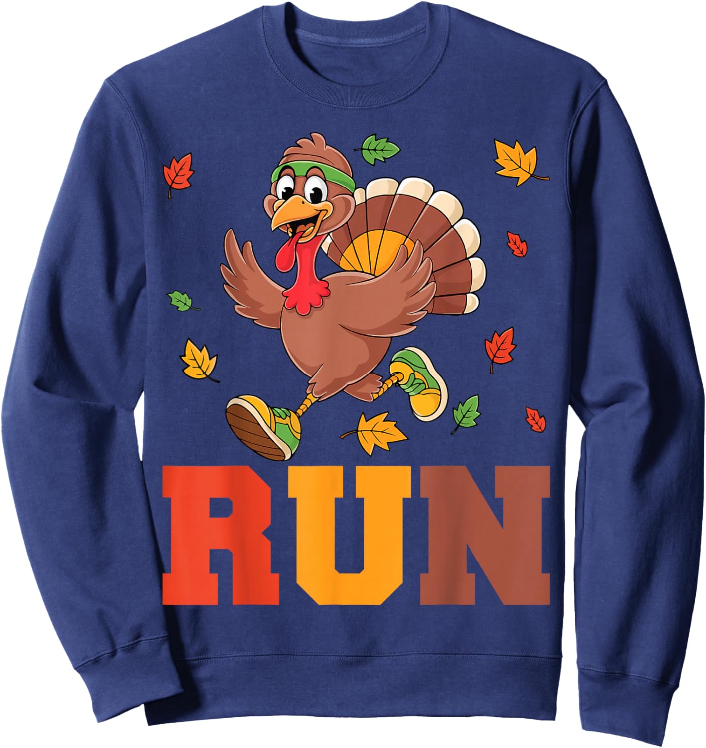 Turkey Run Costume Thanksgiving Running Turkey Trot Sweatshirt - Sweatshirt | Navy