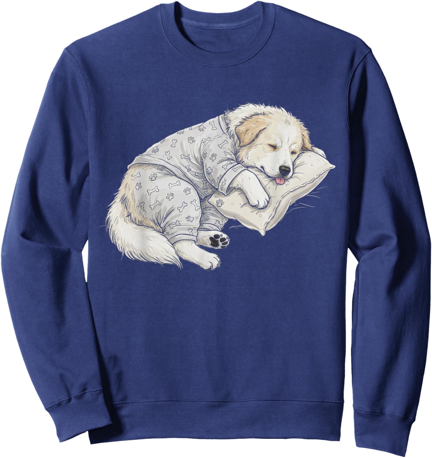 Funny Sleepy Great Pyrenees Pajama Men Women Kids Sweatshirt - Sweatshirt | Navy