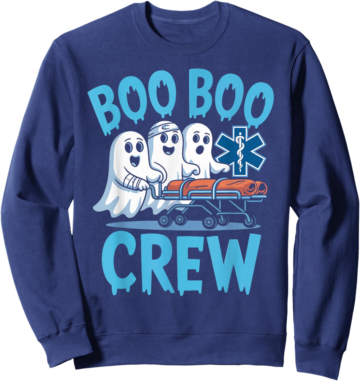 Funny Boo Boo Crew EMT Nurse Halloween Costumes Men Women Sweatshirt - Sweatshirt | Navy