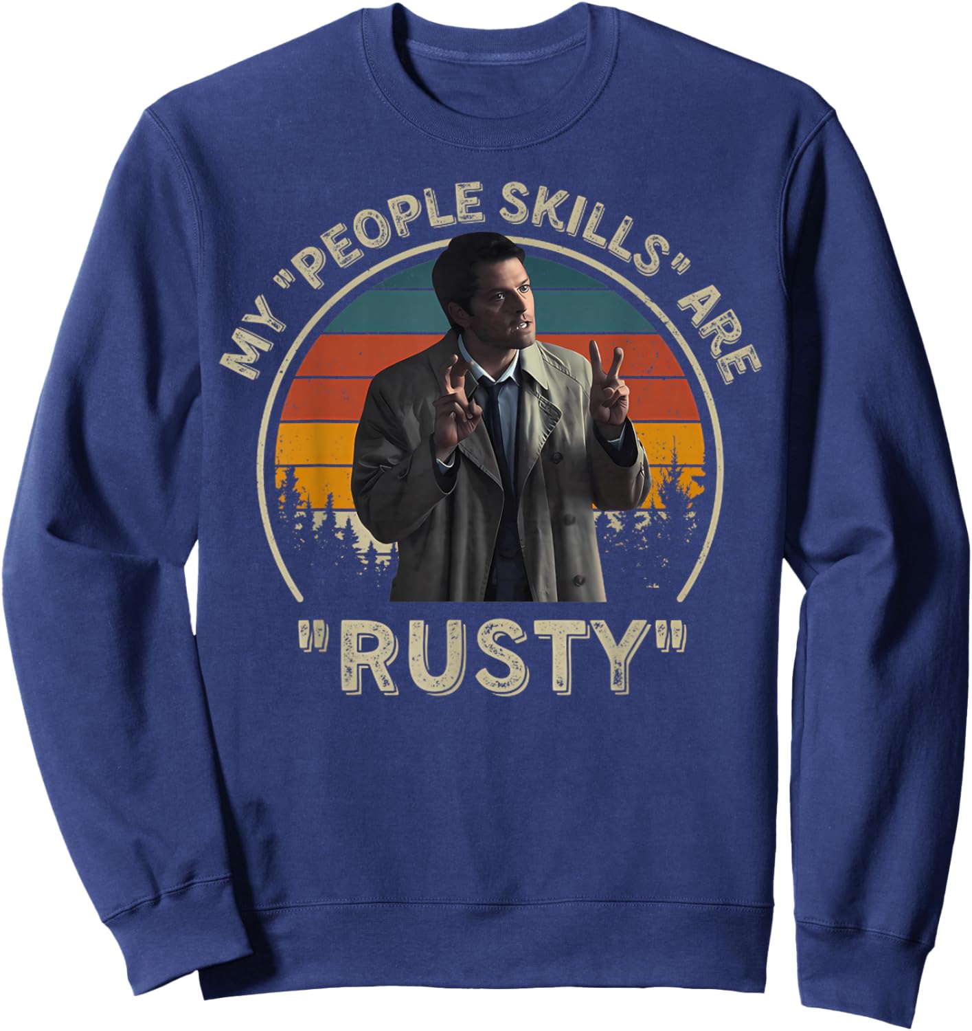 My People Skills Are Rusty Vintage Sweatshirt - Sweatshirt | Navy