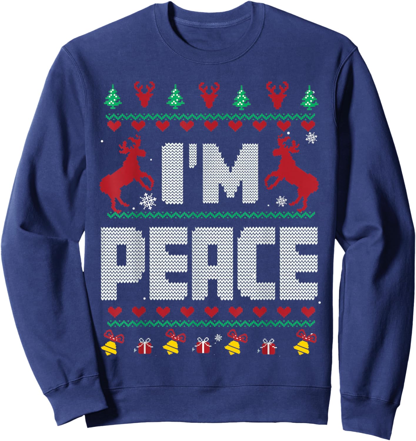 I Come In Peace - I'm Peace Xmas Matching Couples Christmas Sweatshirt - Sweatshirt | Navy
