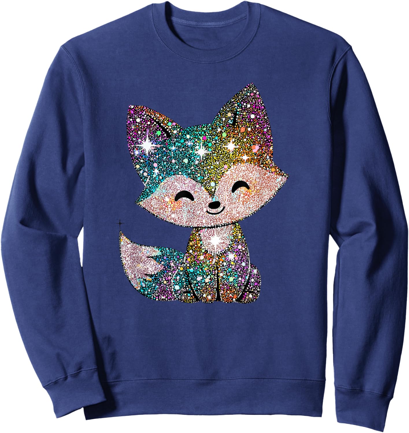 Cute Colorful Fox Kawaii Rainbow Animal Lover Sweatshirt - Sweatshirt | Navy