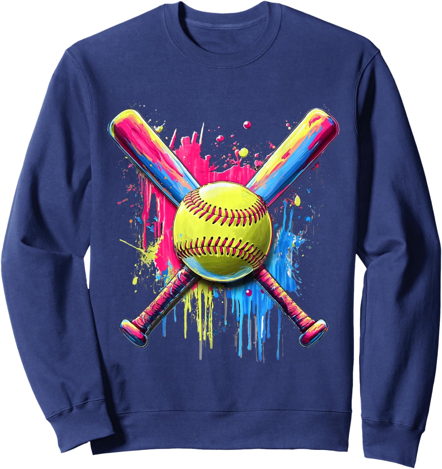 Colorful Softball Sweatshirt - Sweatshirt | Navy